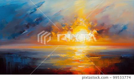 sea sun oil painting sea sun oil painting 99533774