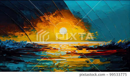 sea sun oil painting sea sun oil painting 99533775