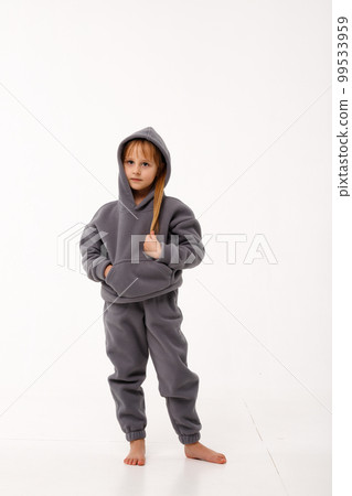 Little girl in thermal clothes, on a white background. Little girl in thermal clothes, on a white background. 99533959