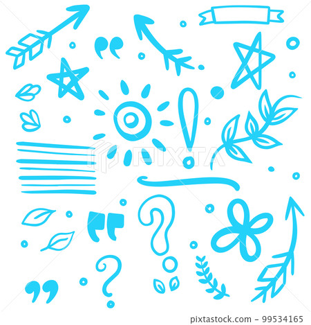 Blue Swirls and Swooshes Vector Accent Line Work Blue Swirls and Swooshes Vector Accent Line Work 99534165