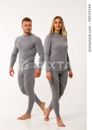 Sports family, husband and wife in thermal clothes. Sports family, husband and wife in thermal clothes. 99534344