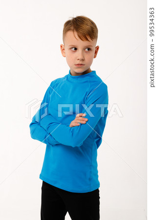 A little girl and her older brother in thermal clothes. 99534363