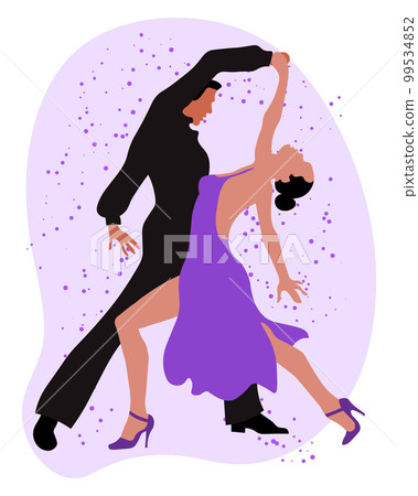 Dancing couple, man and woman dance tango. Illustration, vector Dancing couple, man and woman dance tango. Illustration, vector 99534852
