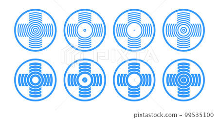 Abstract Cross Icons. Set of Blue Design Elements. Vector Art. 99535100