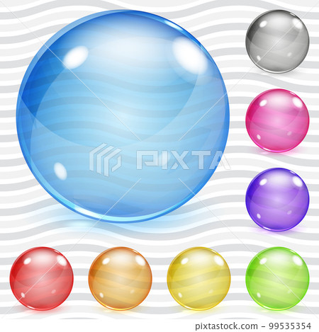 Multicolored transparent glass spheres 99535354