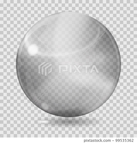 Big gray transparent glass sphere. Transparency only in vector file Big gray transparent glass sphere. Transparency only in vector file 99535362