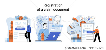 Registration of claim form register document, providing personal information, income information 99535428
