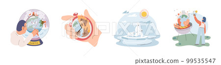 Climate change weather global greenhouse warming risks metaphor concept. Save planet Climate change weather global greenhouse warming risks metaphor concept. Save planet 99535547