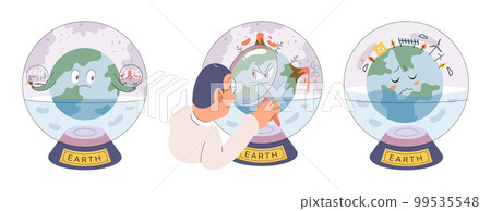 Climate change concept. Global warming design. Temperature rising animal extinction. Environment Day 99535548