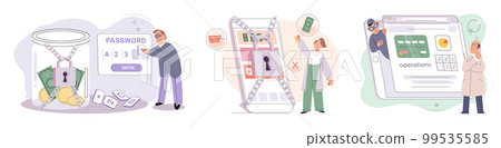 Concept of hacker attack, fraud investigation, internet phishing attack. Fraud prevention 99535585