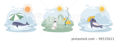 Climate change concept. Global warming metaphor. Temperature rising animal extinction. Environment Day Climate change concept. Global warming metaphor. Temperature rising animal extinction. Environment Day 99535621
