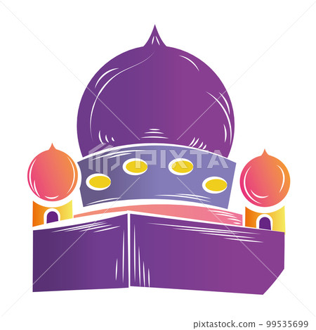 Isolated colored sketch of an arab mosque Vector Isolated colored sketch of an arab mosque Vector 99535699
