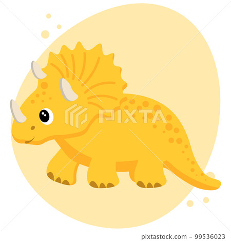 Cute baby dinosaur. Children's card, print. Cartoon illustration in flat style, vector 99536023