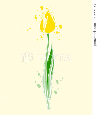 Watercolor tulip flower. Spring flowers illustration, poster, greeting card, vector Watercolor tulip flower. Spring flowers illustration, poster, greeting card, vector 99536035