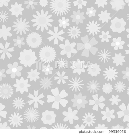 Seamless pattern of gray flowers Seamless pattern of gray flowers 99536058