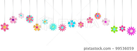 Hanging paper flowers Hanging paper flowers 99536059