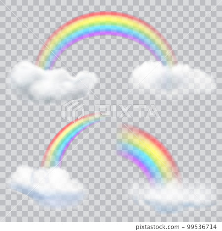 Transparent rainbows with clouds Transparent rainbows with clouds 99536714