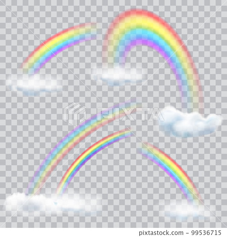Transparent rainbows with clouds Transparent rainbows with clouds 99536715