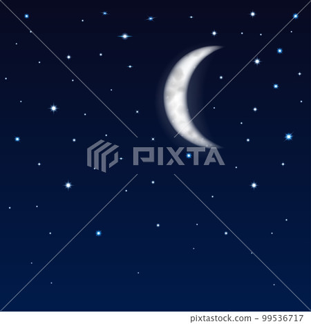 Night sky with moon and stars Night sky with moon and stars 99536717