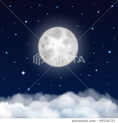 Night sky with moon, stars and clouds Night sky with moon, stars and clouds 99536721