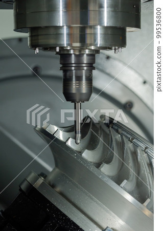 Automated cnc turning milling machine cutting metal workpiece at factory Automated cnc turning milling machine cutting metal workpiece at factory 99536800
