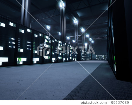 Professional web storage space with cyber security data, artificial intelligence hardware used for online networking concept. Modern data center filled with server racks technology. Professional web storage space with cyber security data, artificial intelligence hardware used for online networking concept. Modern data center filled with server racks technology. 99537089