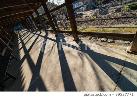 Corridor of Kibitsu Shrine in Kibitsu, Kita Ward, Okayama City, Japan 99537771