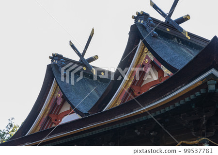 Worship hall of Kibitsu Shrine in Kibitsu, Kita Ward, Okayama City, Okayama Prefecture, Japan Worship hall of Kibitsu Shrine in Kibitsu, Kita Ward, Okayama City, Okayama Prefecture, Japan 99537781