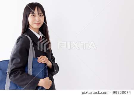 high school girl going to school high school girl going to school 99538074