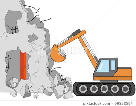 使用重型機械進行建築拆除工作。 99538594