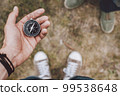 Traveler holding compass in hand 99538648