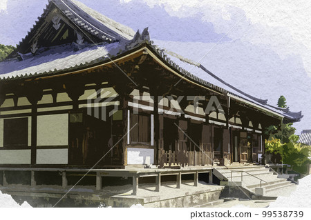 Watercolor style Yakushiji Toindo, Nara City, Nara Prefecture Watercolor style Yakushiji Toindo, Nara City, Nara Prefecture 99538739