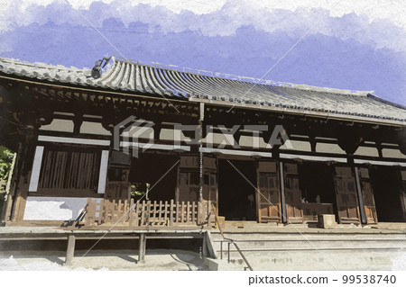 Watercolor style Yakushiji Toindo, Nara City, Nara Prefecture Watercolor style Yakushiji Toindo, Nara City, Nara Prefecture 99538740