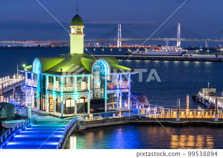 "Kanagawa Prefecture" Yokohama Minato Mirai / Pukarisan Bridge and Night View of Bay Bridge 99538894