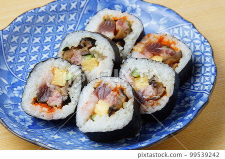 Seafood wrapped sushi 99539242