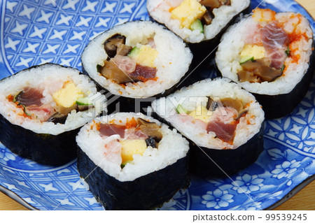 Seafood wrapped sushi Seafood wrapped sushi 99539245