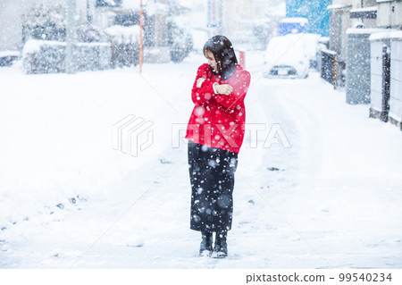 凍在雪地裡的女人 99540234