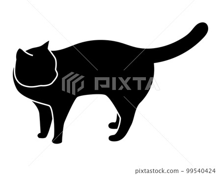A cat that stops and cares about the back (silhouette / black) A cat that stops and cares about the back (silhouette / black) 99540424