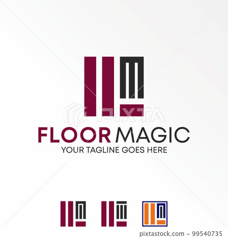 Simple and unique letter or word MF or FM font in square negative space image graphic icon logo design abstract concept vector stock. Can be used as a symbol related to monogram or initial 99540735