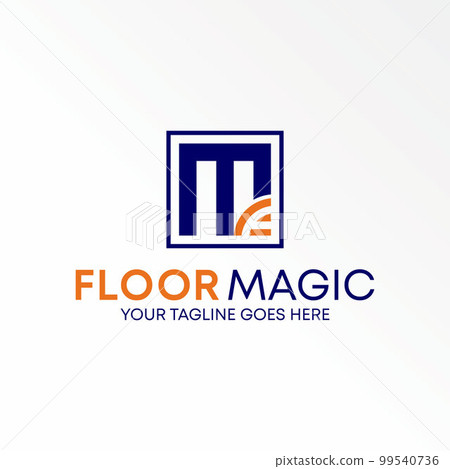 Simple and unique letter or word MF or FM font in square negative space image graphic icon logo design abstract concept vector stock. Can be used as a symbol related to monogram or initial 99540736