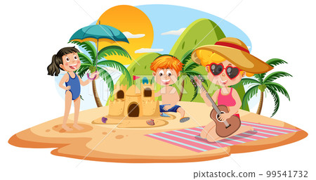 Kids enjoying summer holiday on the island Kids enjoying summer holiday on the island 99541732