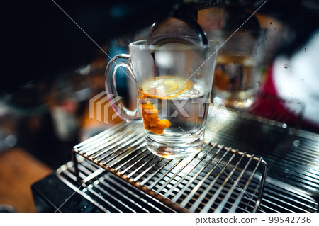 Italian Expresso Coffee machine making a coffee 99542736