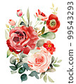Ranunculus flower watercolor illustration / AI image 99543293