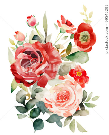 毛茛花水彩插圖/AI圖像 99543293