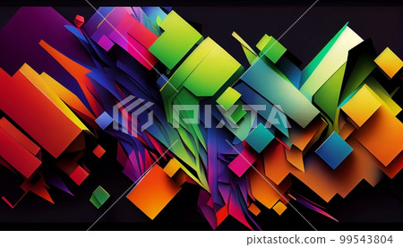 The Future is Now: An Abstract Design for Innovative Ideas, Abstract Innovations: A Background for Creative and Disruptive Ideas, Innovation in Color: Next-Level Ideas, Genetive AI 99543804