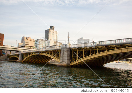 Kuramae Bridge painted yellow in the image of the shogunate's rice storehouse Kuramae Bridge painted yellow in the image of the shogunate's rice storehouse 99544045
