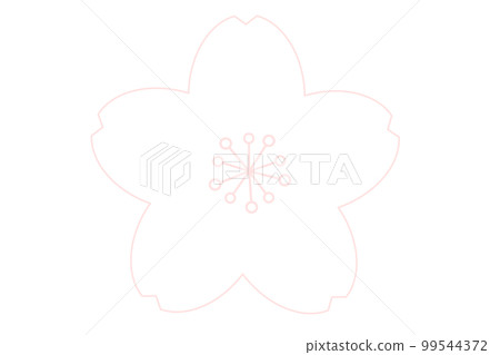 可愛簡約的櫻花線描插畫(單品) 可愛簡約的櫻花線描插畫(單品) 99544372