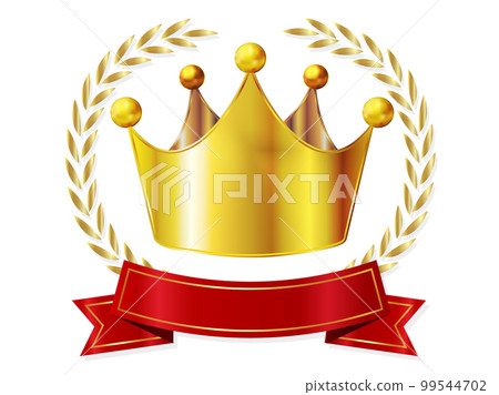 Crown ribbon gold icon 99544702