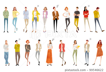 Vector illustration material: thinking people, questioning people, person set Vector illustration material: thinking people, questioning people, person set 99546622