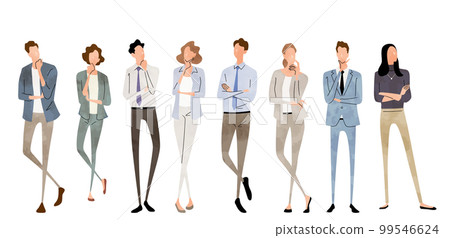 Vector illustration material: thinking people, questioning people, business person set 99546624